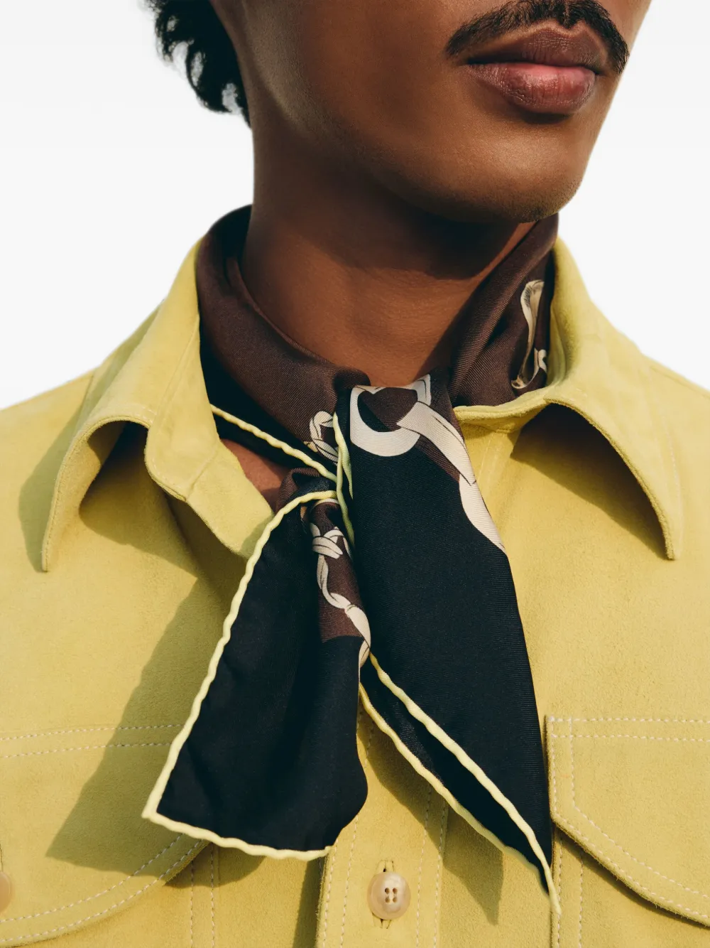Jacquemus Zijden sjaal met kettingprint Zwart