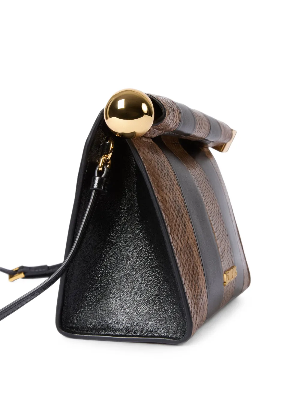Jacquemus Le Sac Rond Carre gestreepte clutch Bruin