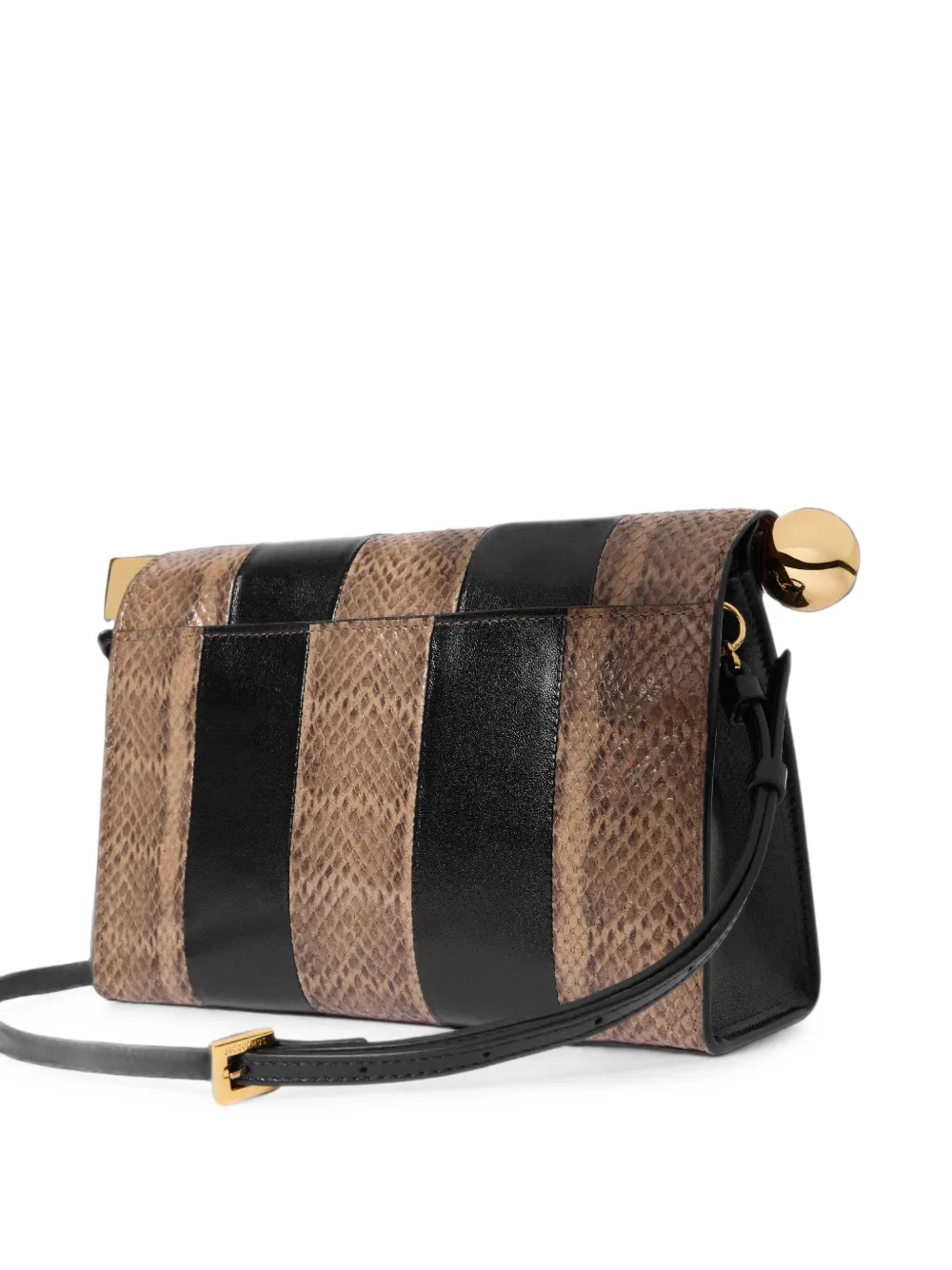 Jacquemus Le Sac Rond Carre gestreepte clutch Bruin