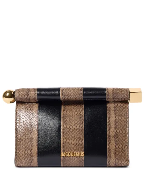 Jacquemus Le Sac Rond Carre striped clutch bag