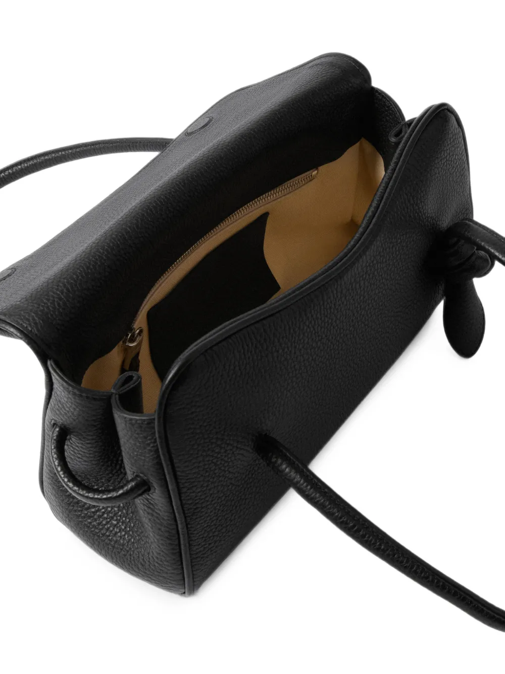 Jacquemus Le Turi leren schoudertas met geknoopt detail Zwart