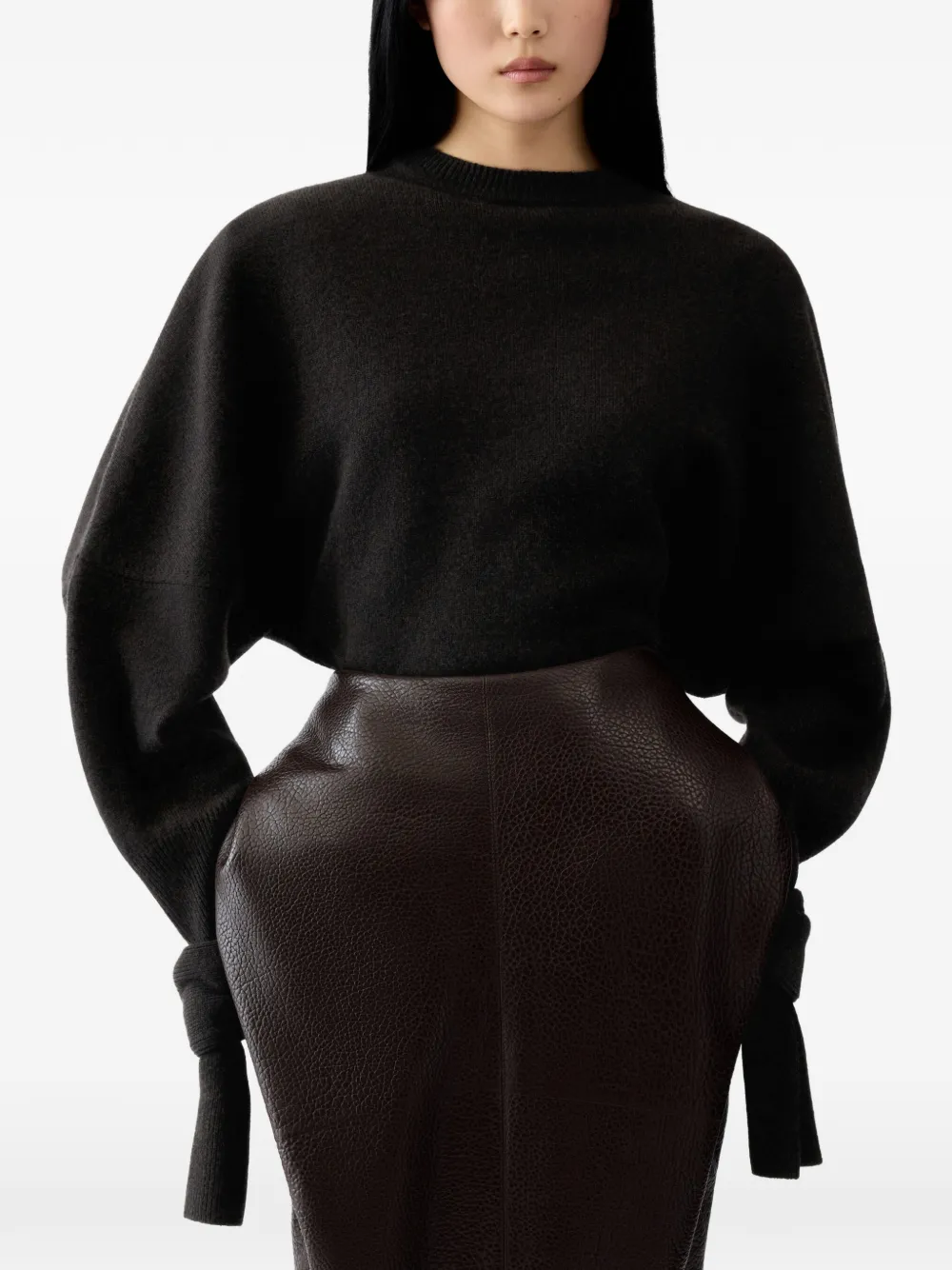 Jacquemus The Fiocco batwing-sleeve sweater Bruin