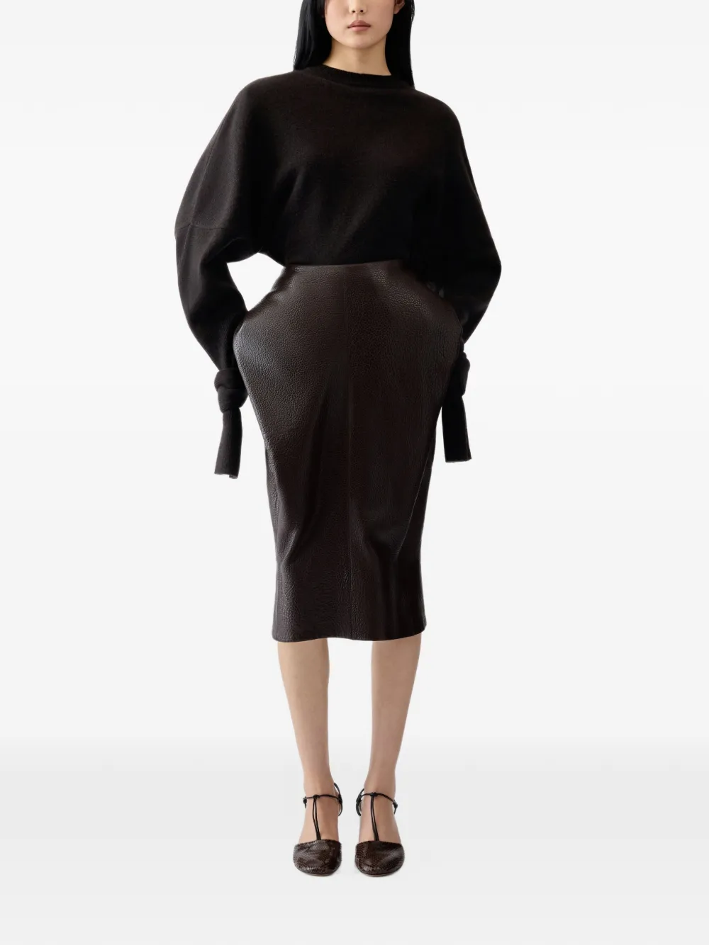Jacquemus The Fiocco batwing-sleeve sweater Bruin