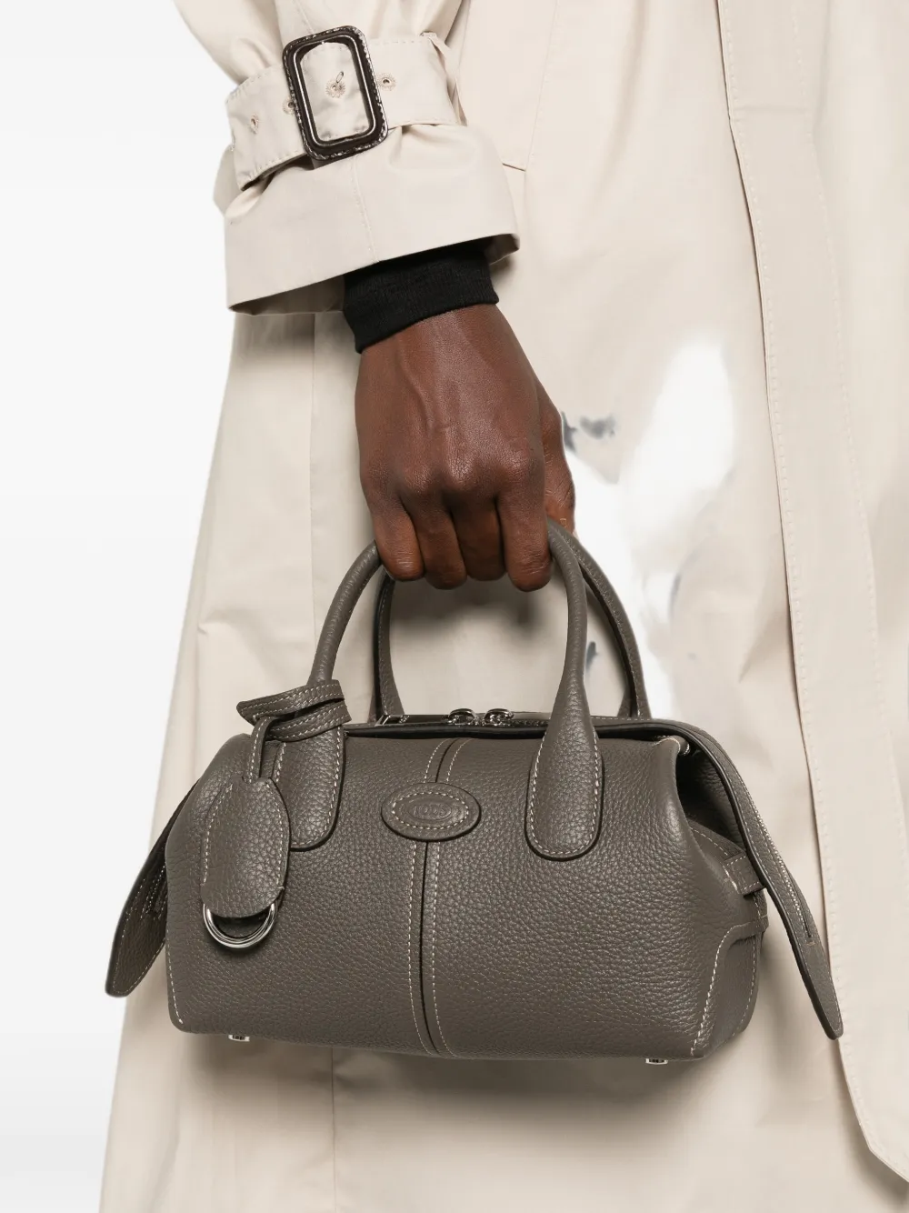 Tod's Shopper met textuur en logo-patch Grijs