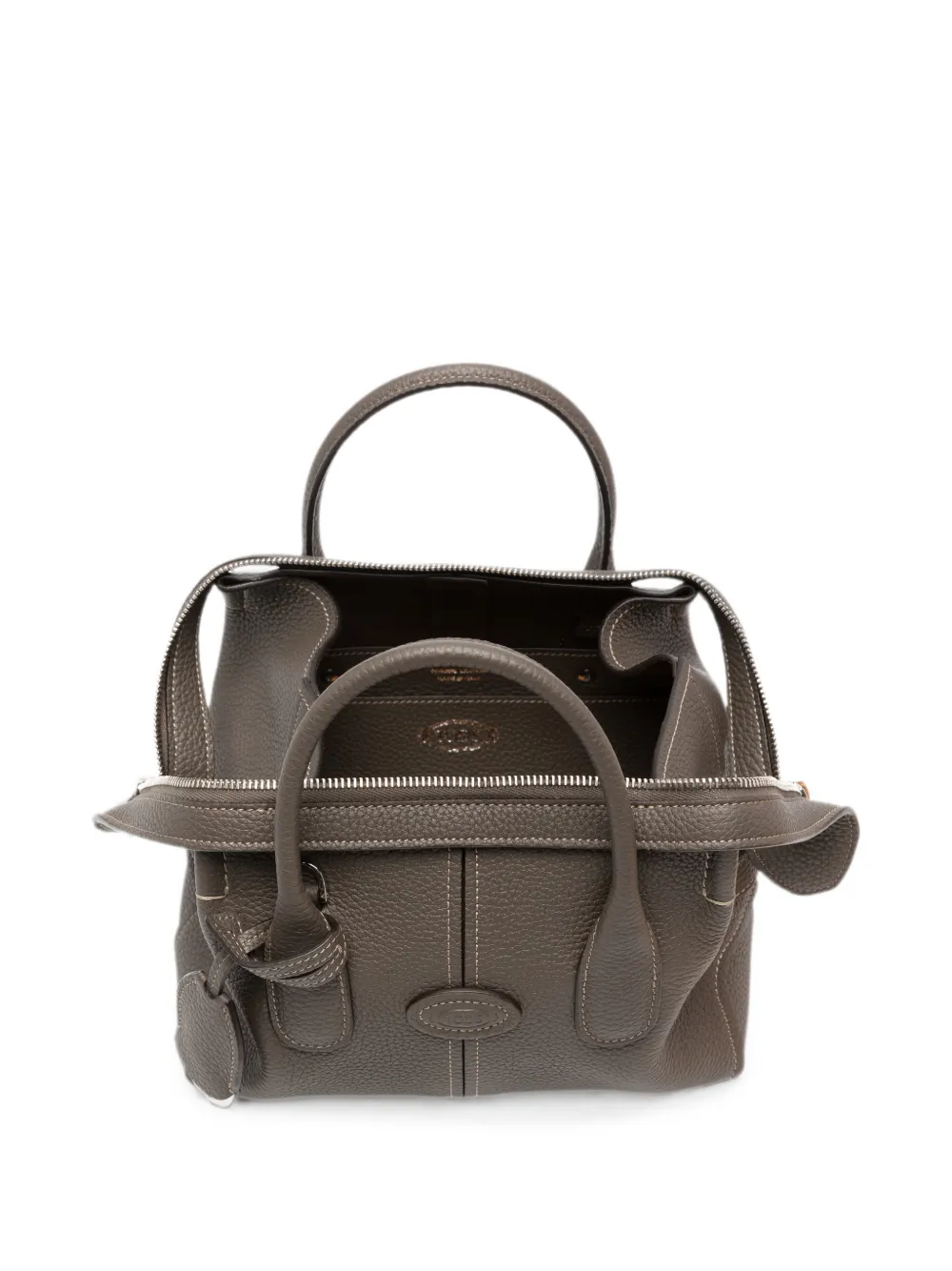 Tod's Shopper met textuur en logo-patch Grijs