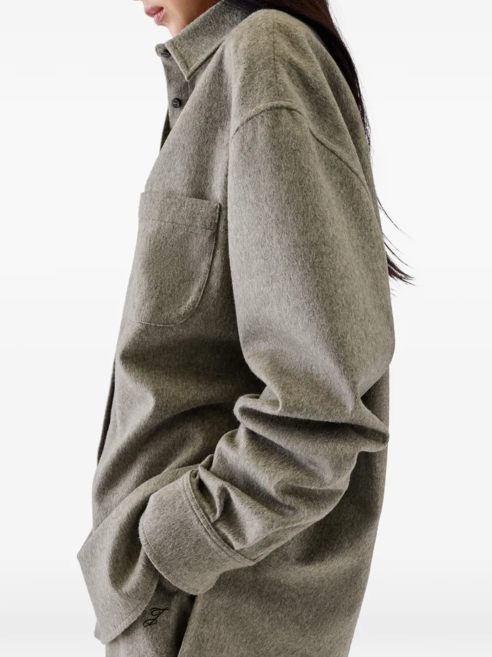 Jacquemus wool flannel overshirt Grijs