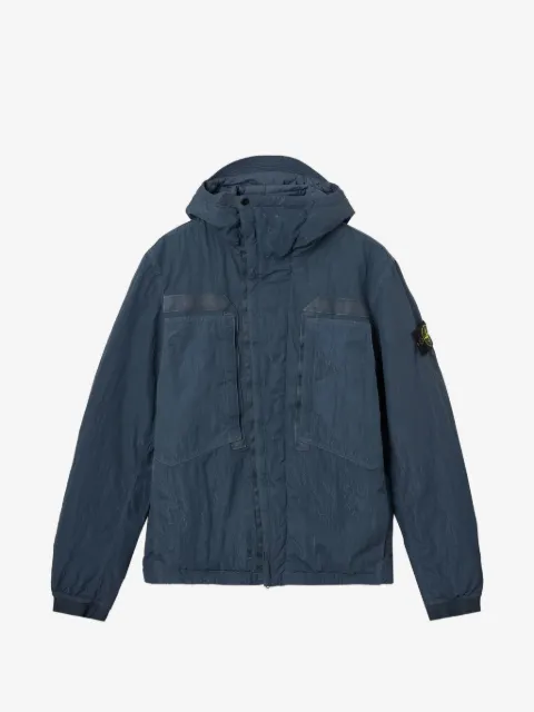 Stone Island Jaqueta State com capuz e patch de logo