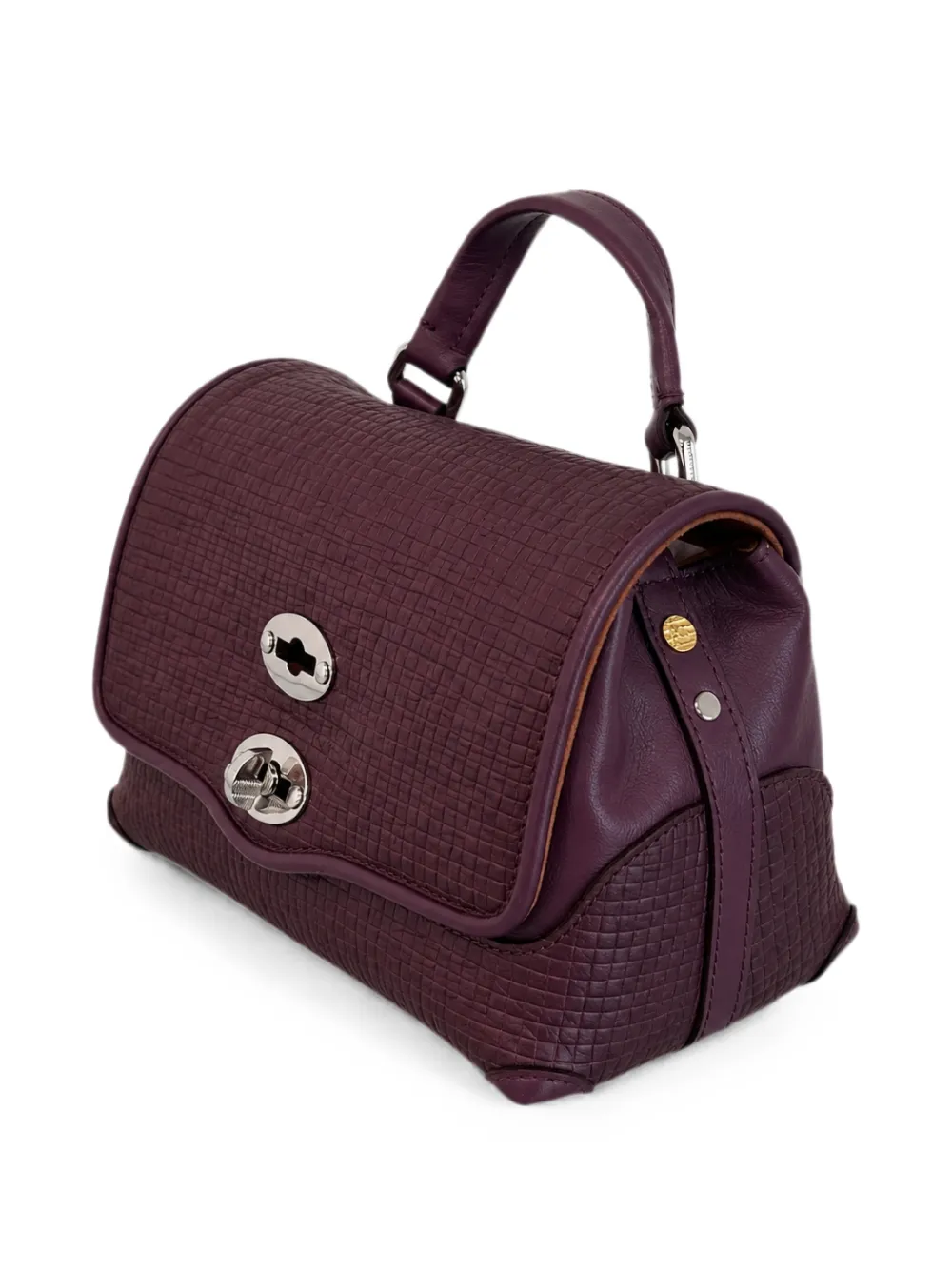 Zanellato Baby Postina leren shopper met textuur Paars