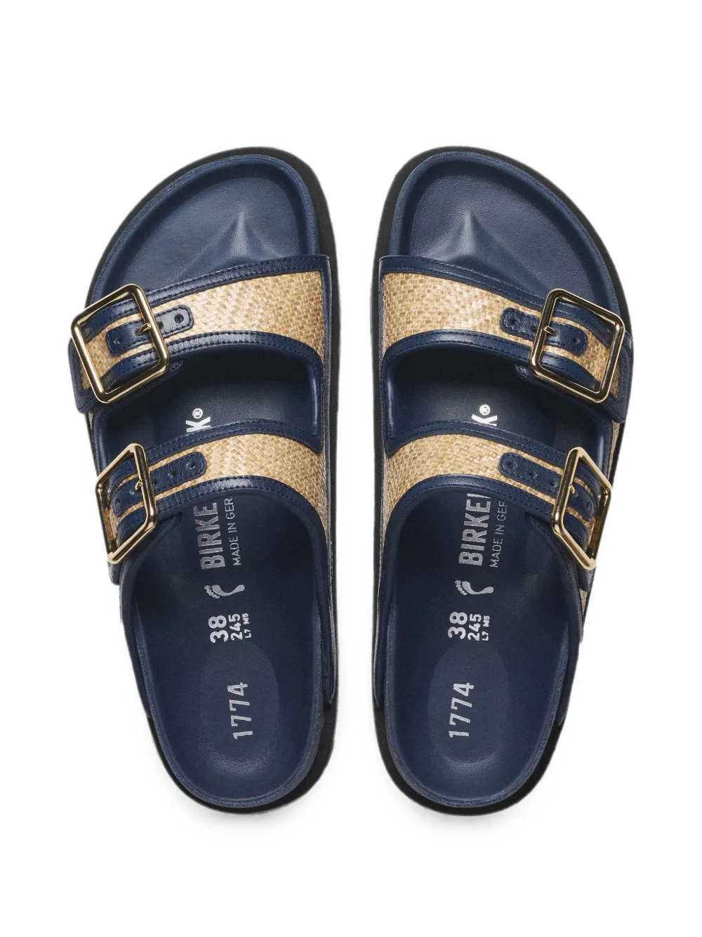 Birkenstock 1774 Arizona raffia sandals Blauw