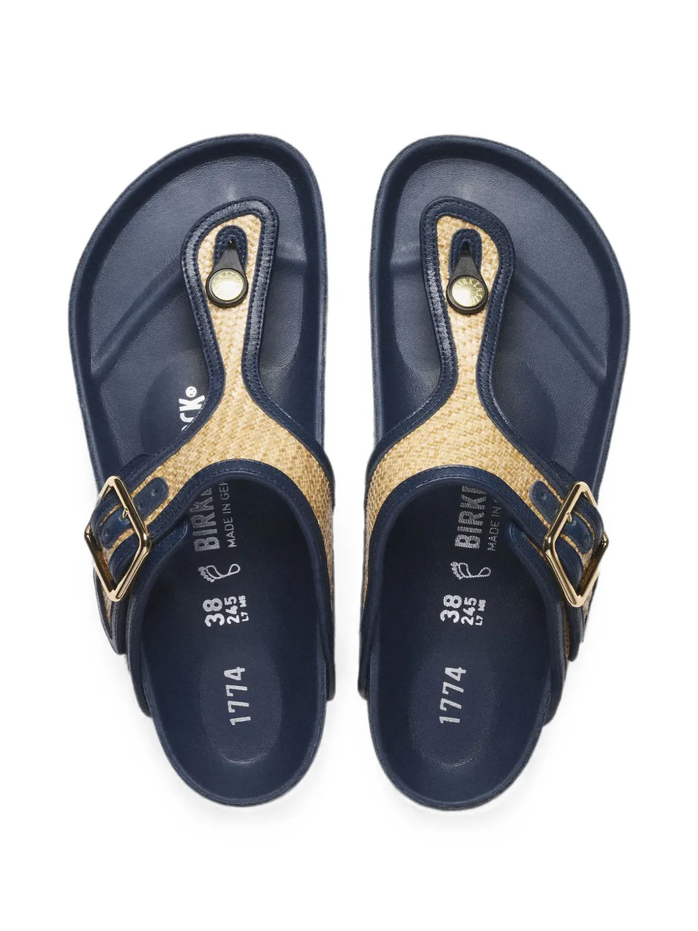 Birkenstock Gizeh raffia sandals Blauw