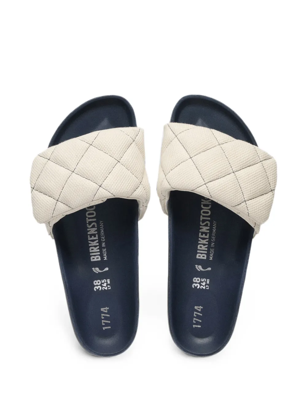 Birkenstock 1774 Sylt Padded quilted sandals Beige