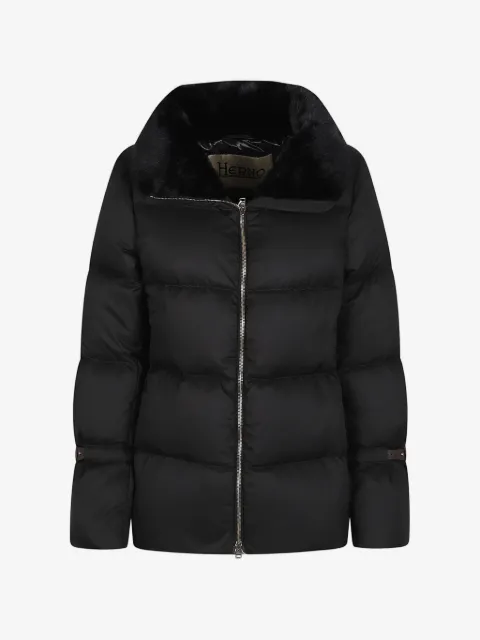 Herno Gefütterter Mantel mit Faux-Fur-Kragen