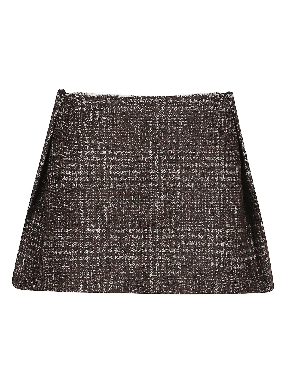 Iro Tweed Frayed-edge Mini Skirt In Brown