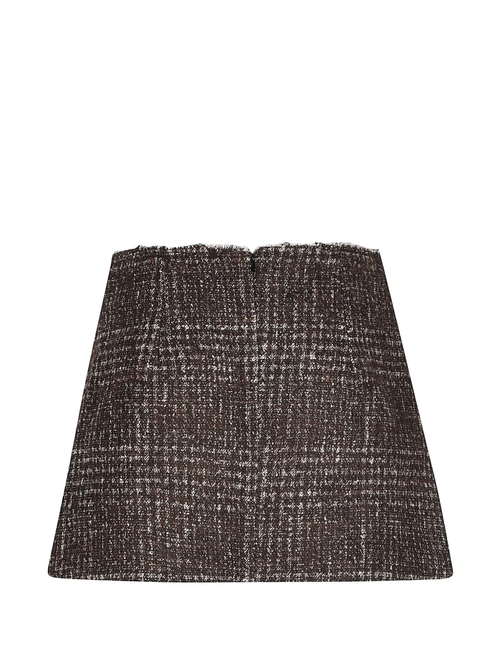 IRO Tweed mini-rok met gerafelde rand Bruin