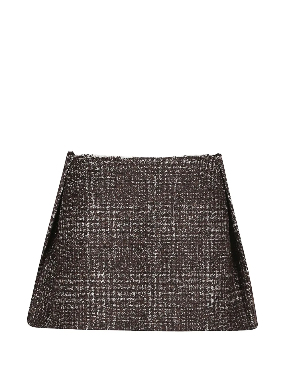 IRO tweed frayed-edge mini skirt - Marrone
