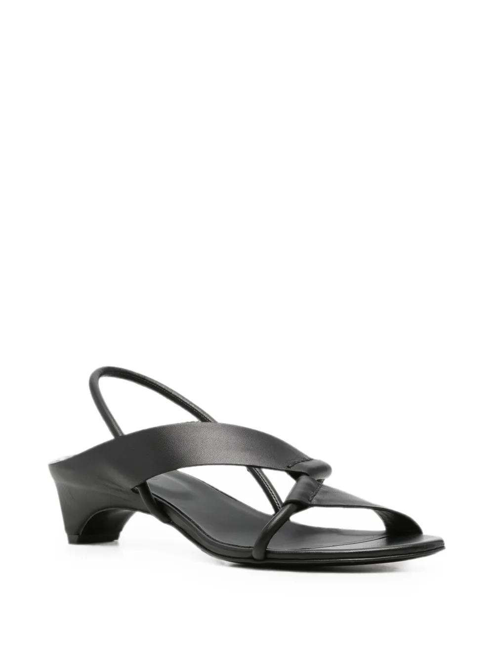 Del Carlo leather slingback sandals Zwart