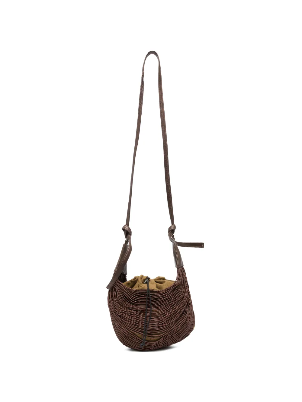 Mariana Mendez Bowl cage-effect shoulder bag - Marrone