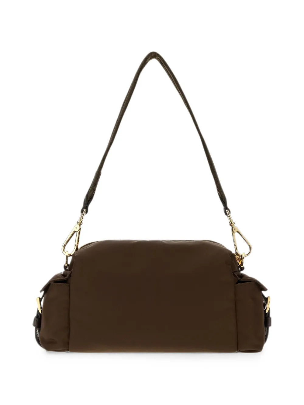 Prada Explore kleine Re-Nylon en leren schoudertas Bruin