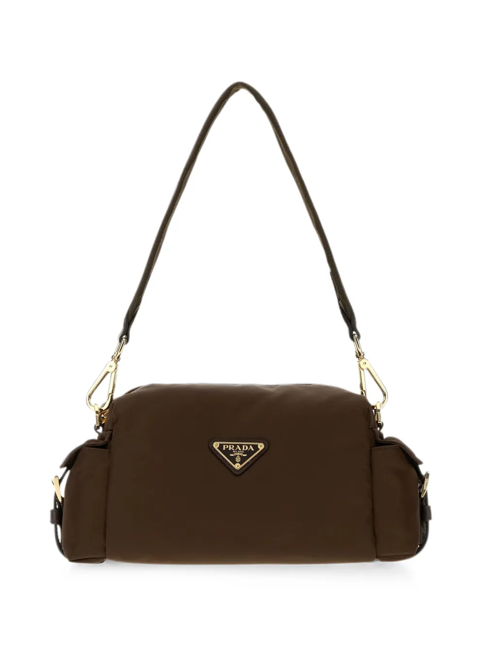 Prada Prada Explore small Re-Nylon and leather shoulder bag - Marrone