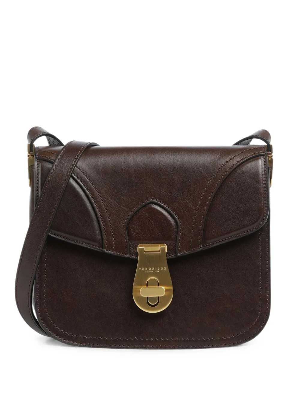 The Bridge leather twist-lock shoulder bag - Marrone