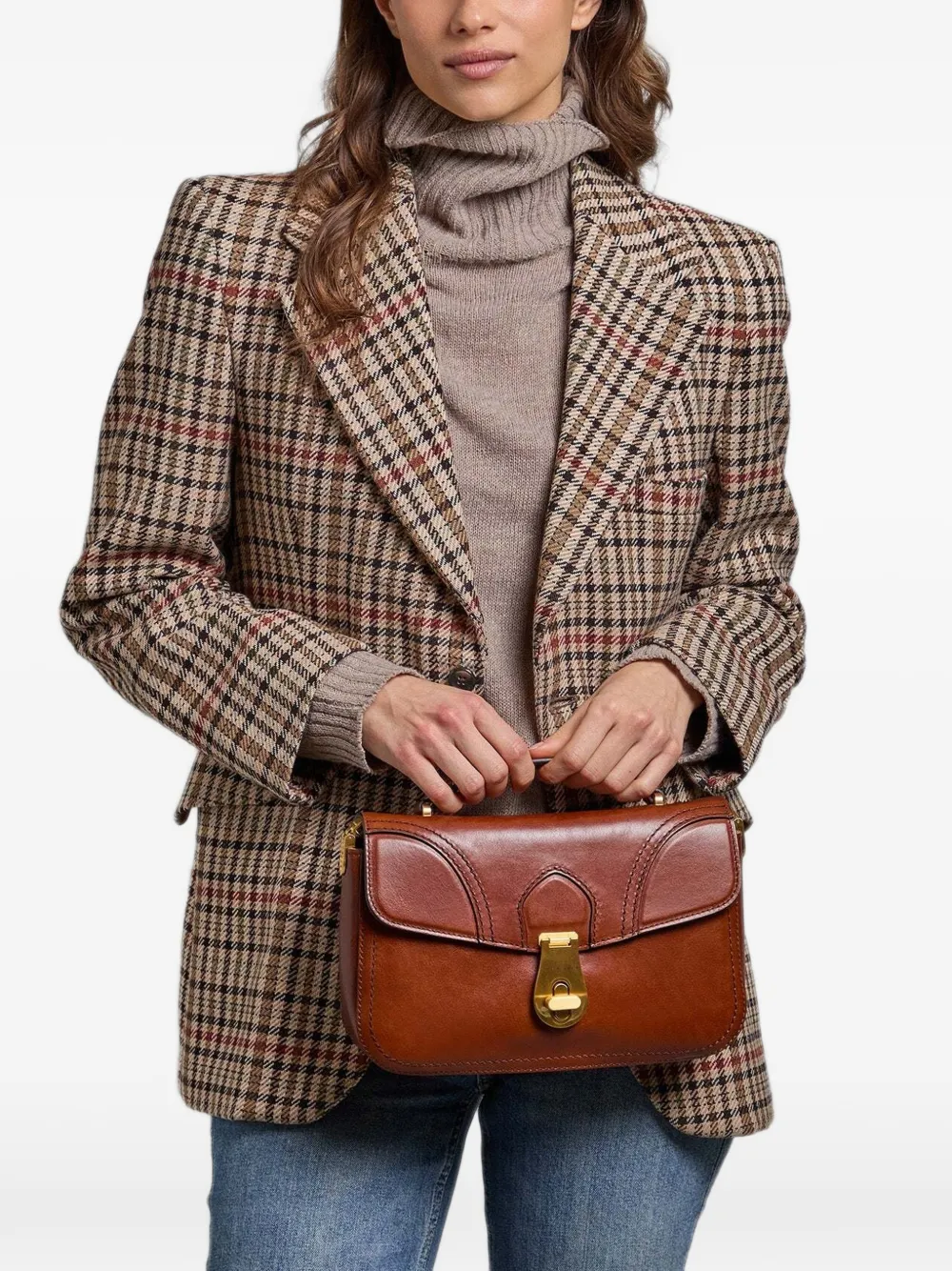 The Bridge Leren shopper Bruin