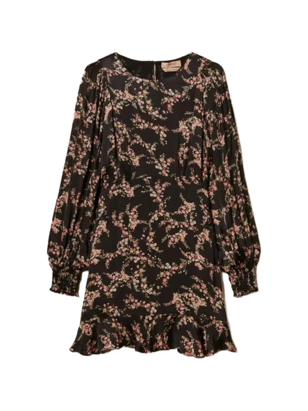 TWINSET floral-print ruffled mini dress - Schwarz
