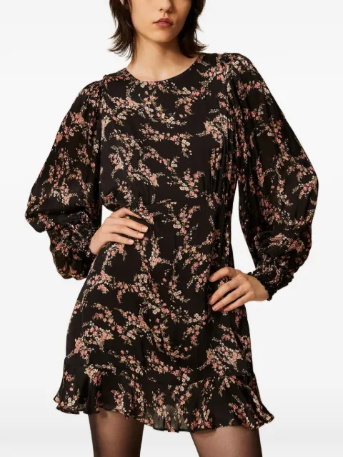 TWINSET short floral creponne satin dress