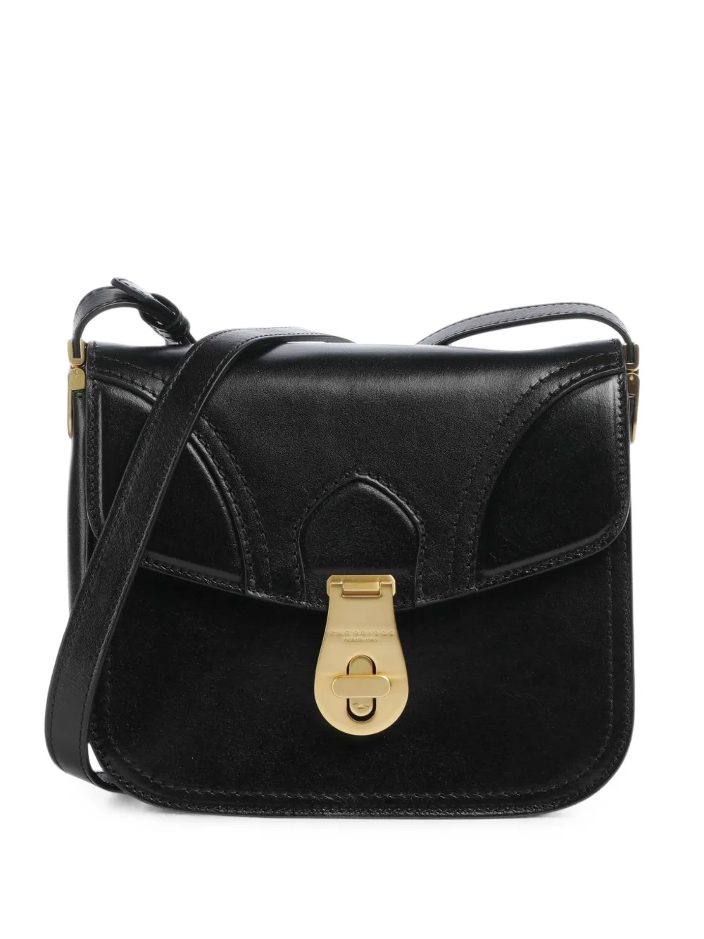 The Bridge twist-lock leather shoulder bag - Nero