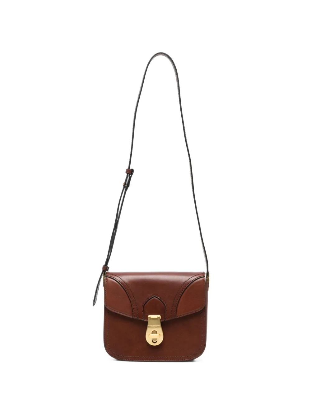 The Bridge Mia twist-lock leather shoulder bag - Marrone