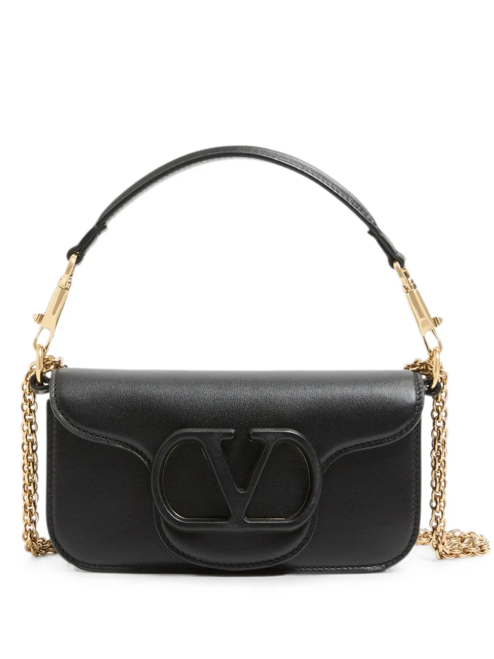 Valentino Garavani VLogo leather shoulder bag - Nero