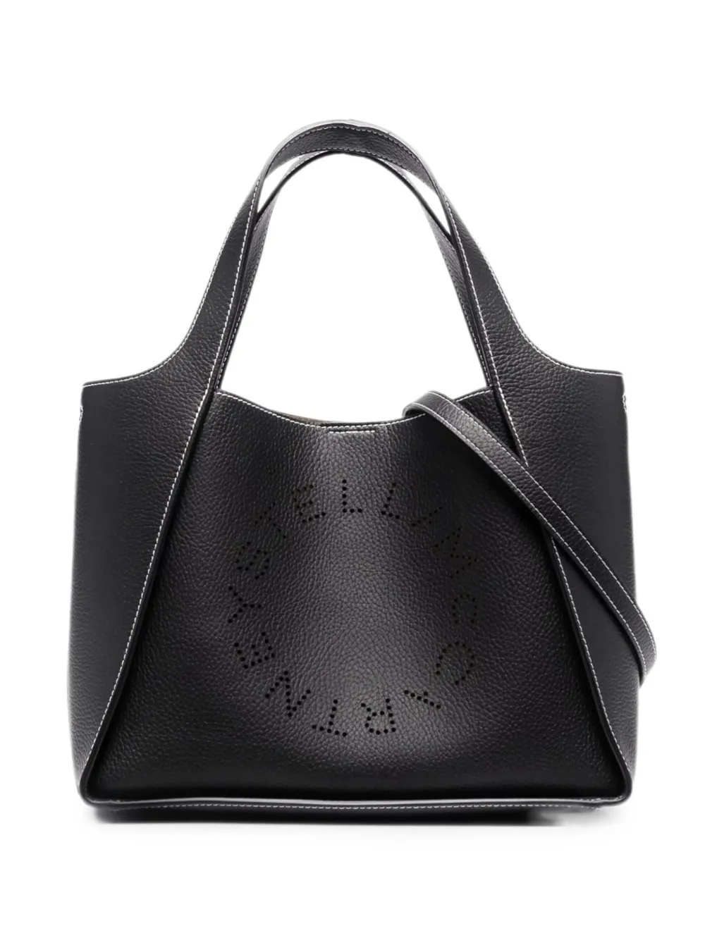 Stella McCartney Logo perforated logo-detail tote bag - Nero