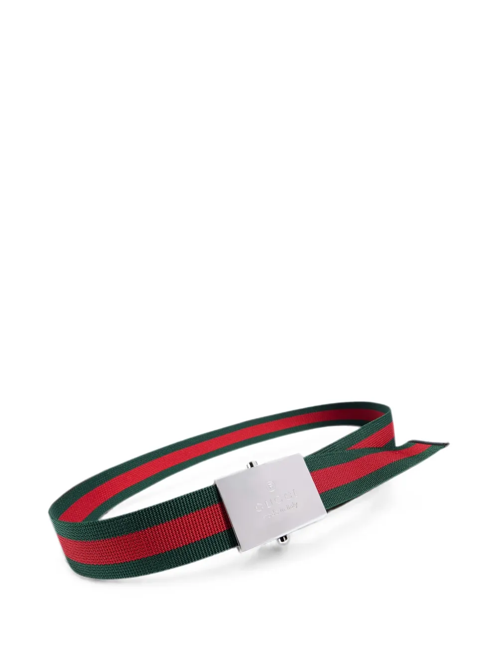 Gucci Web riem met rechthoekige gesp Groen