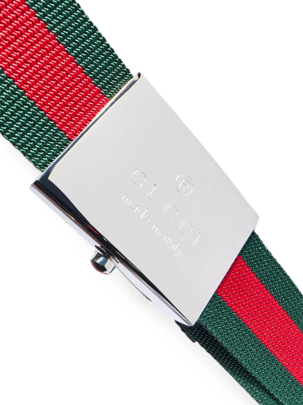 Gucci Web riem met rechthoekige gesp Groen
