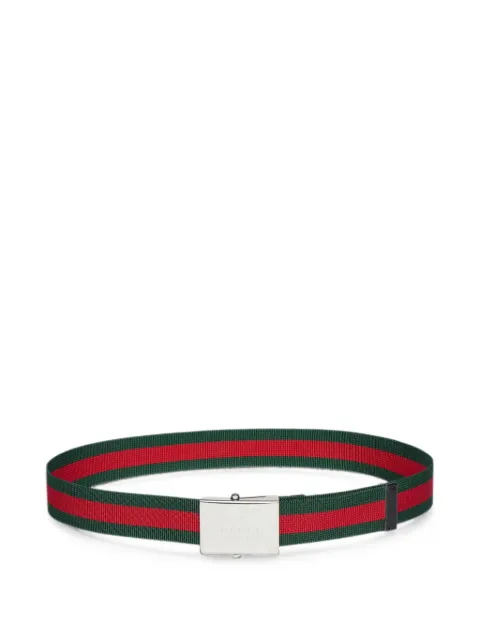 Gucci cinturón con hebilla de placa y detalle Web