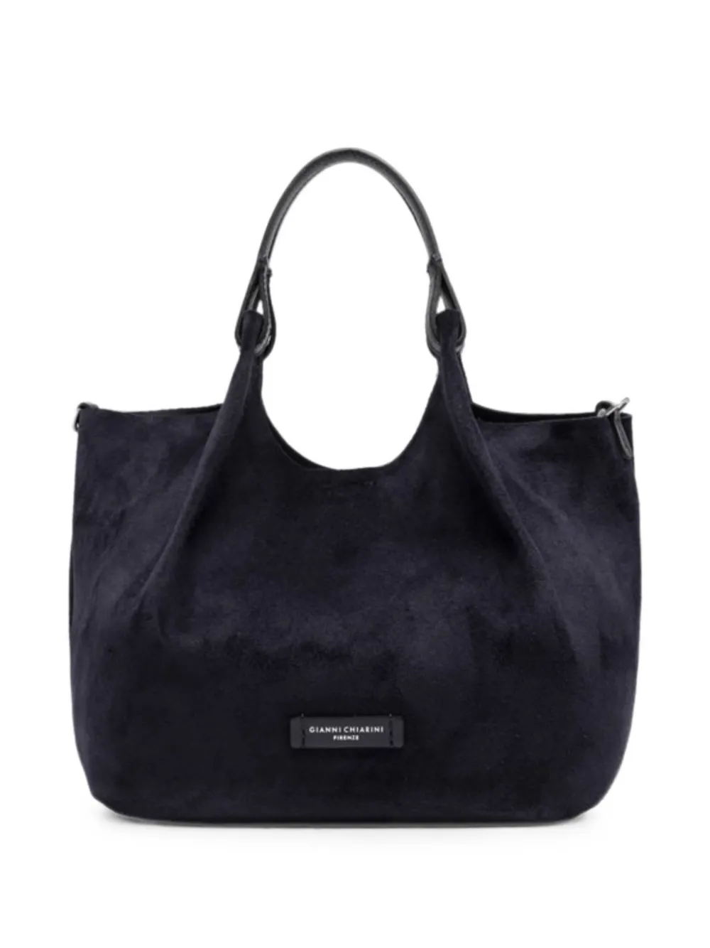 GIANNI CHIARINI Dua suède shopper met logoplakkaat Blauw
