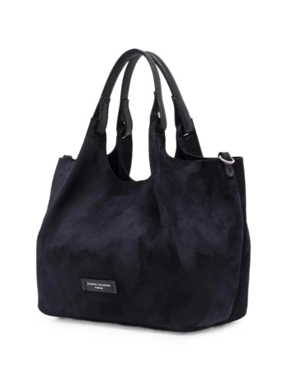 GIANNI CHIARINI Dua suède shopper met logoplakkaat Blauw