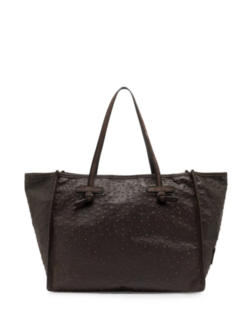 GIANNI CHIARINI Marcella shopper met struisvogel-effect Bruin