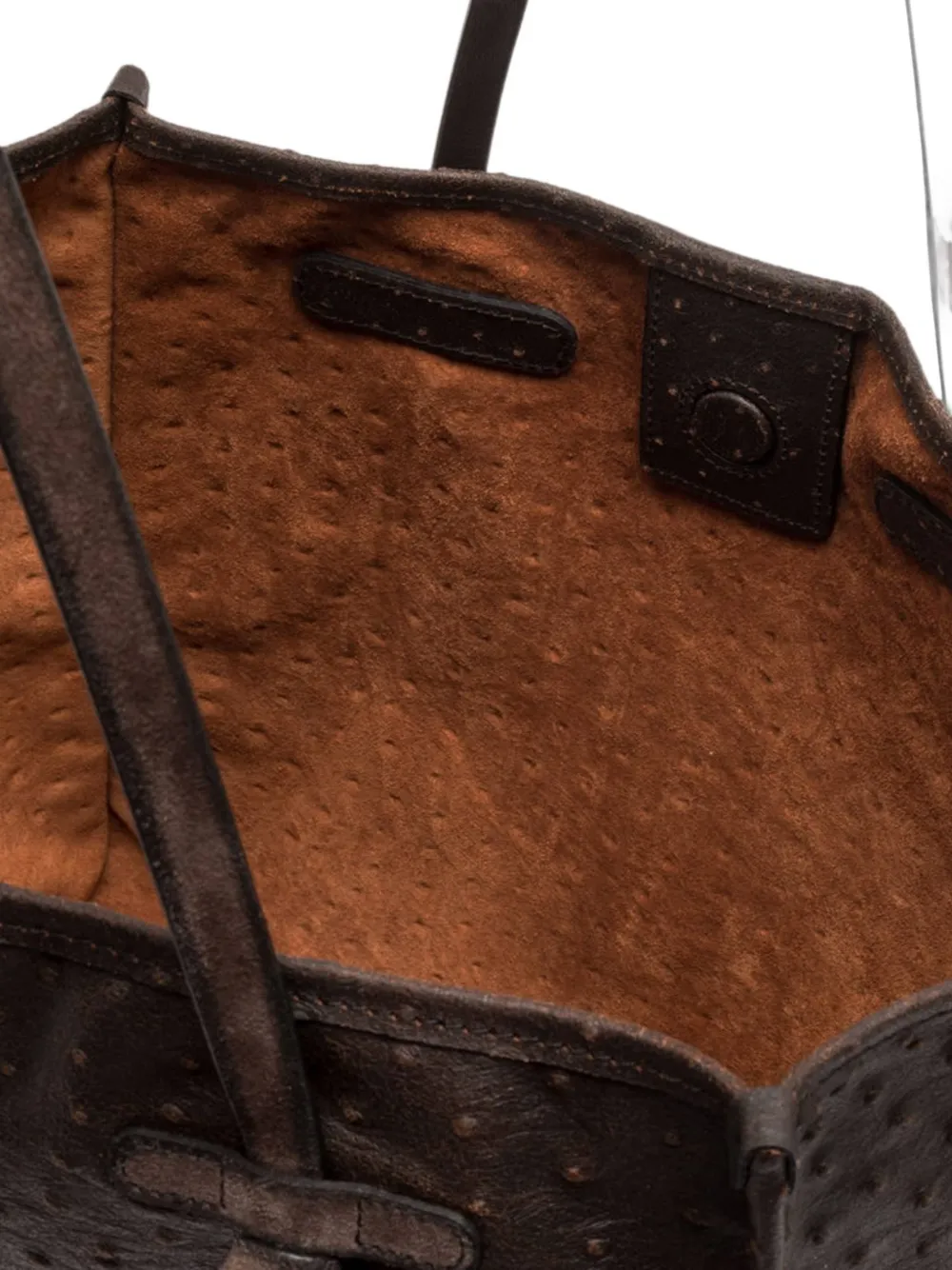 GIANNI CHIARINI Marcella shopper met struisvogel-effect Bruin