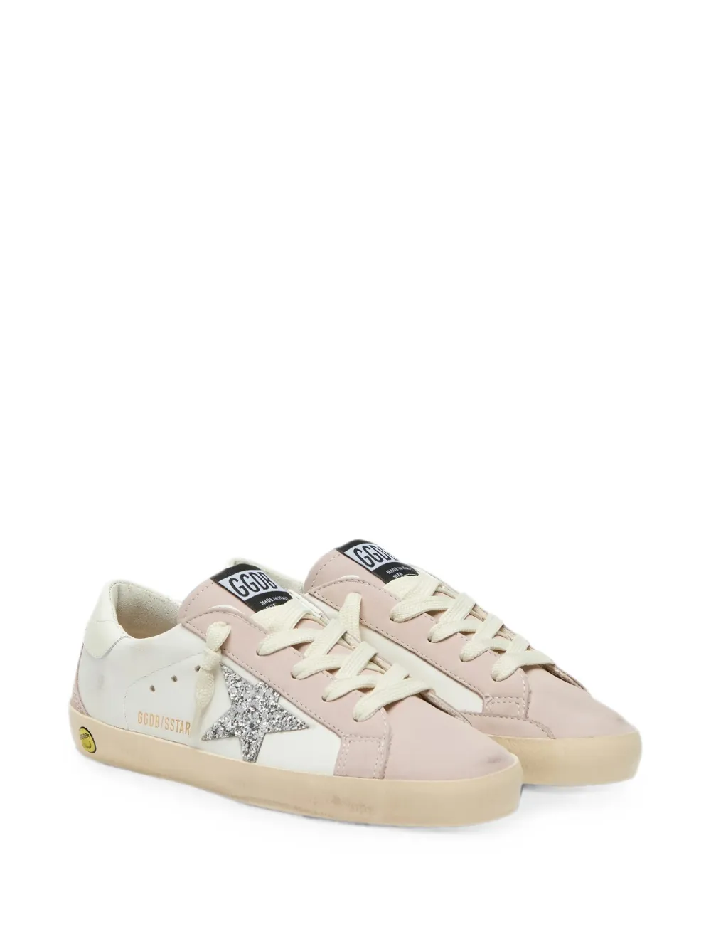 Golden Goose Kids Super-Star glitter-star sneakers Wit