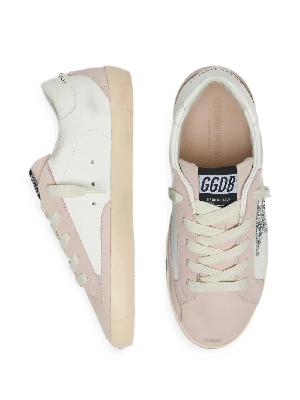 Golden Goose Kids Super-Star glitter-star sneakers Wit