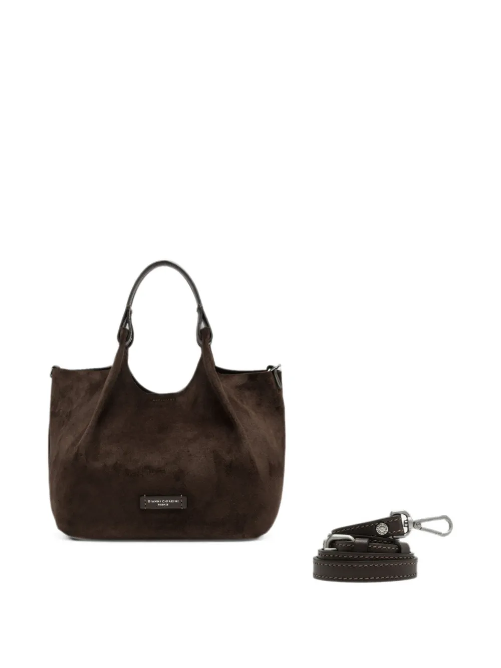 GIANNI CHIARINI Dua shopper met logo-patch Bruin