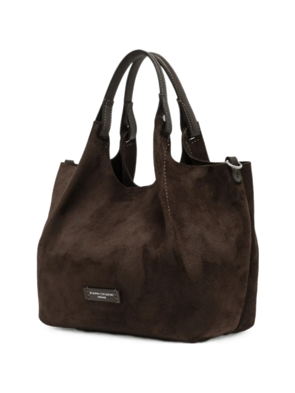 GIANNI CHIARINI Dua shopper met logo-patch Bruin