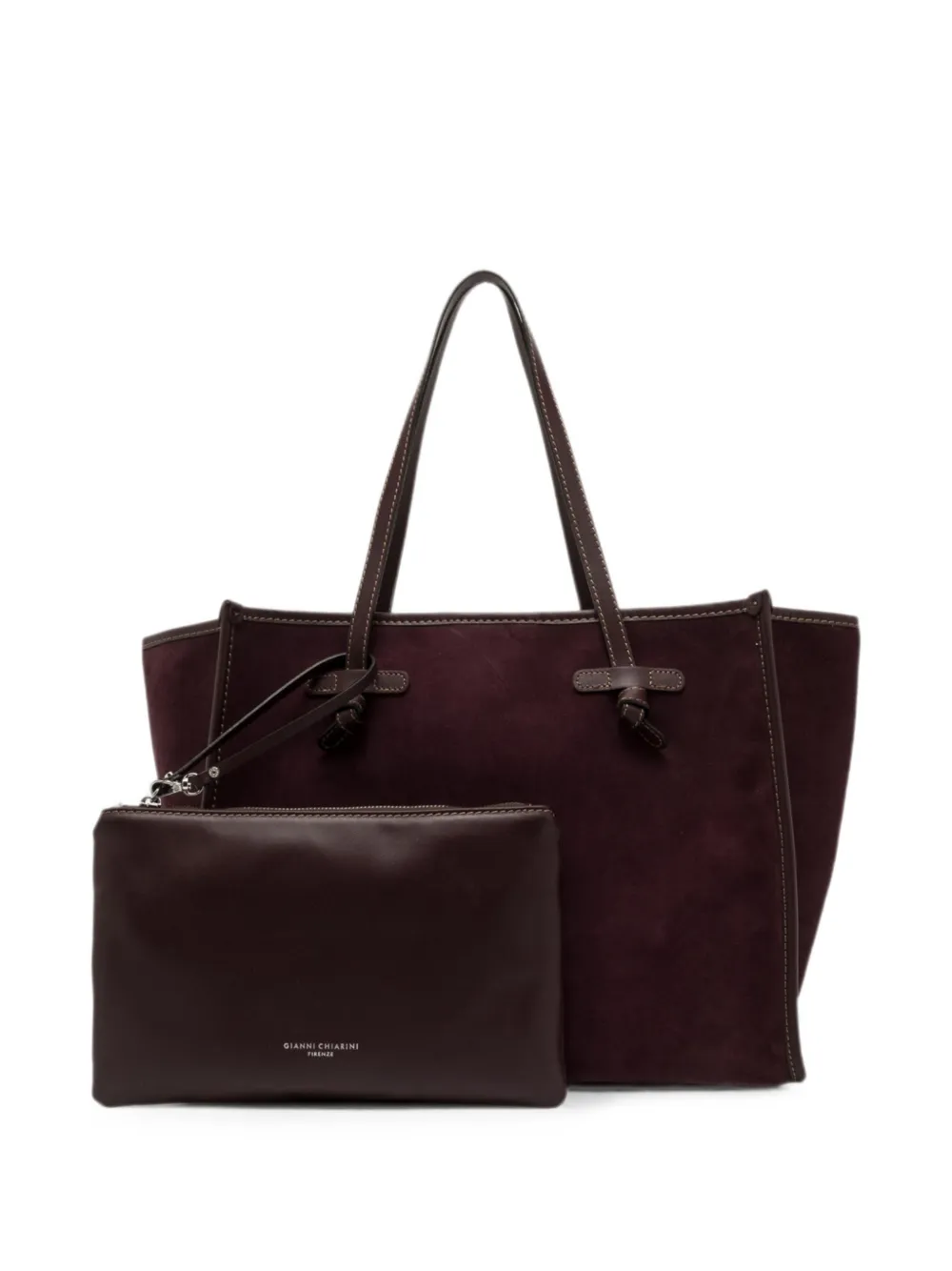 GIANNI CHIARINI Marcella suède shopper Rood