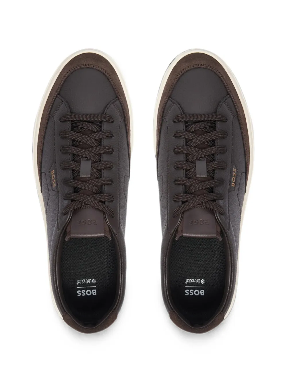 BOSS panelled leather sneakers Bruin