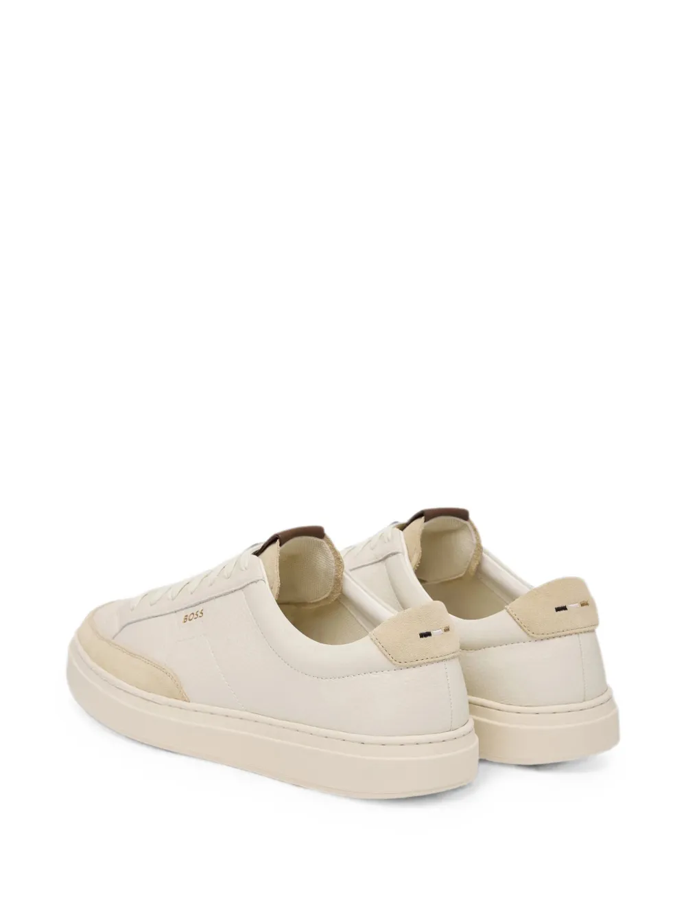 BOSS logo-print panelled sneakers Beige