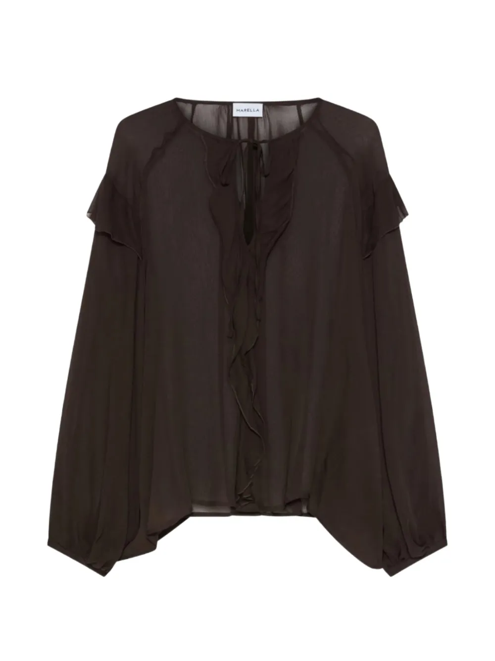Marella Blouse met ruches Bruin
