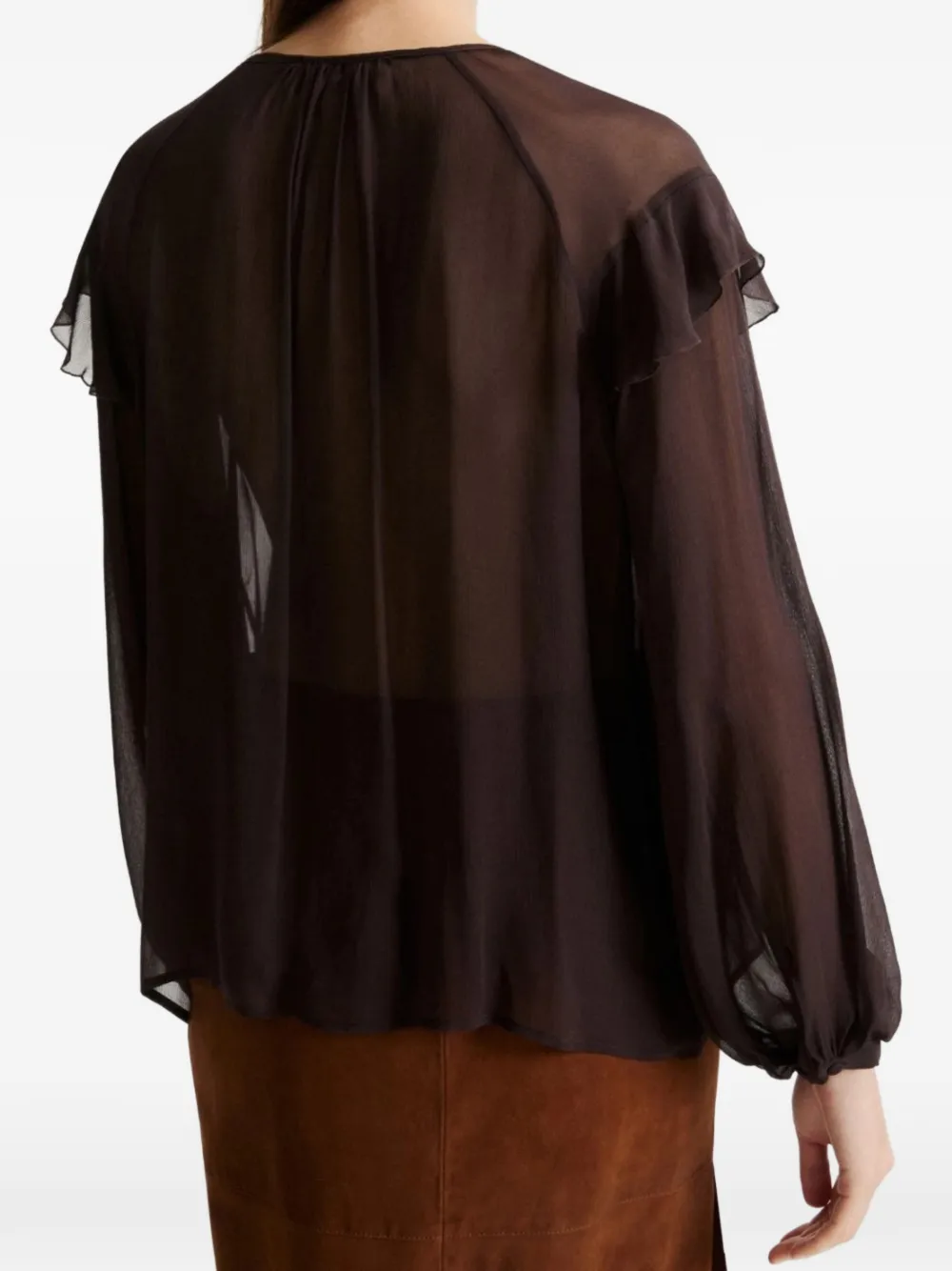 Marella Blouse met ruches Bruin