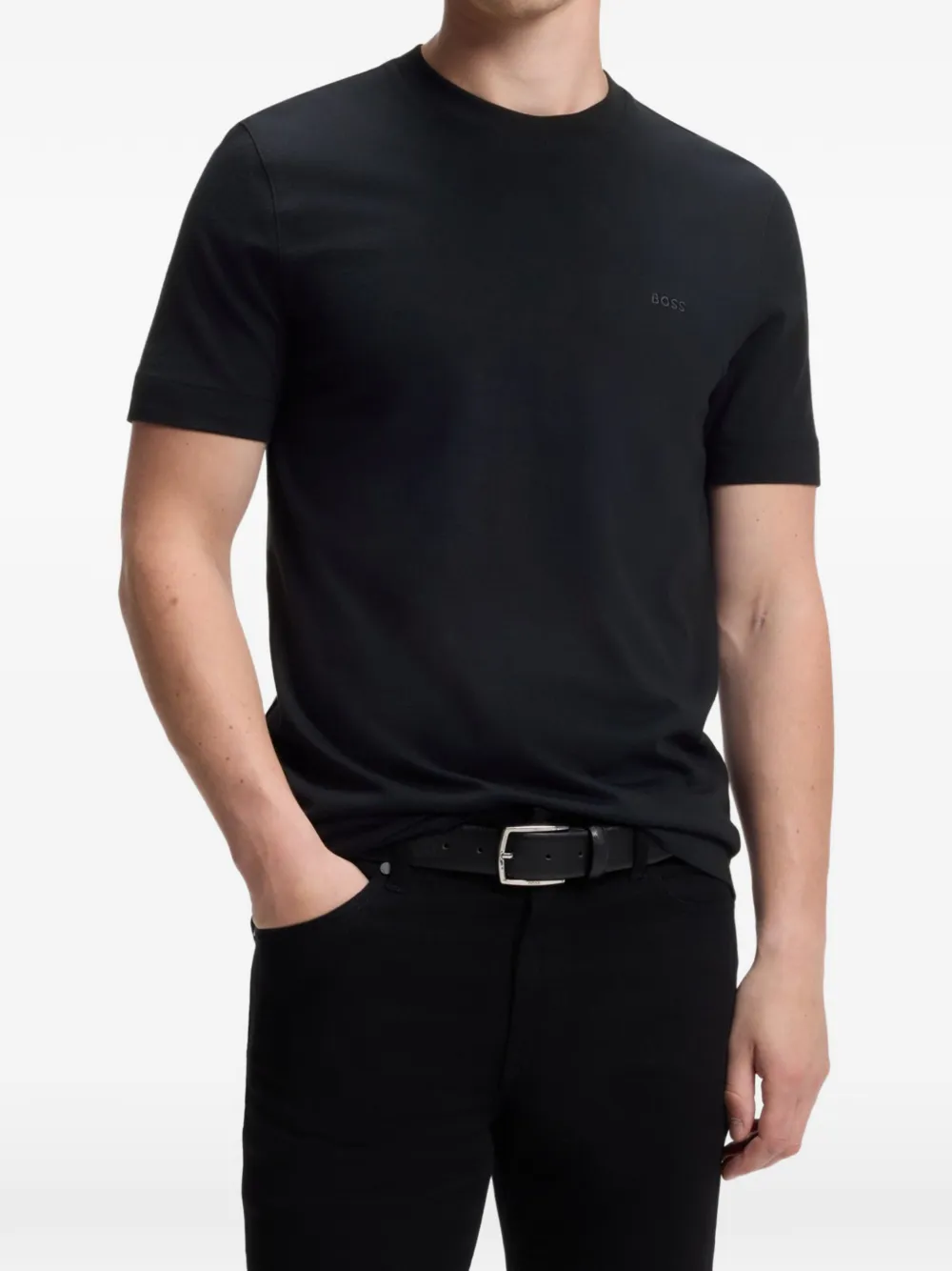 BOSS T-shirt met logoprint Blauw