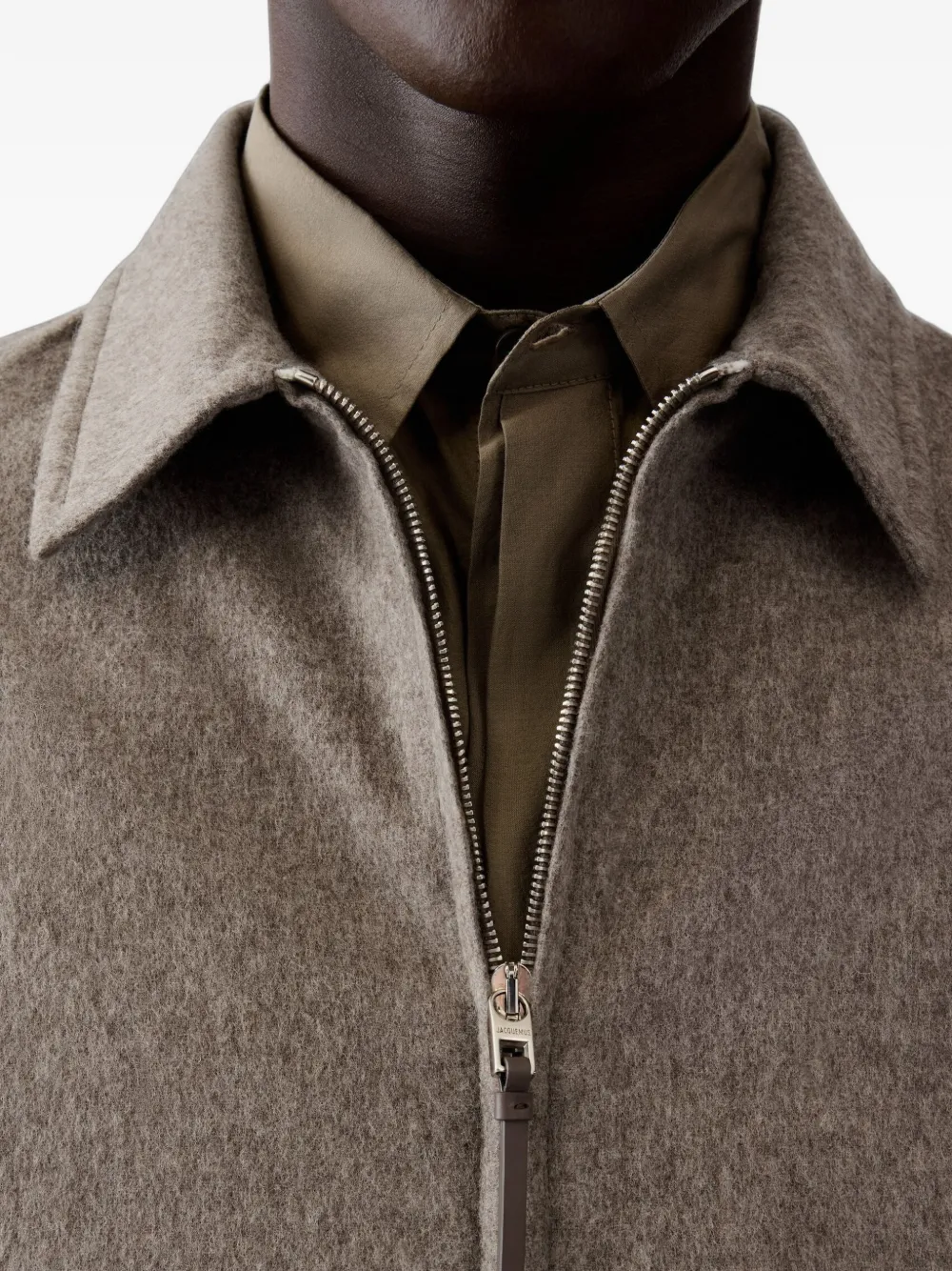 Jacquemus The Flash long-sleeve zip shirt Beige