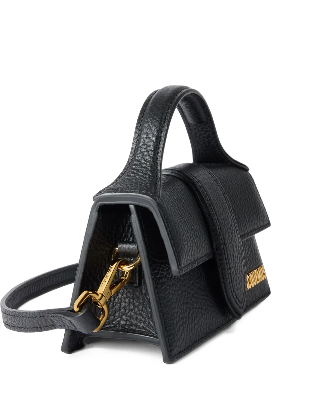 Jacquemus The Bambino grained mini flap bag Zwart